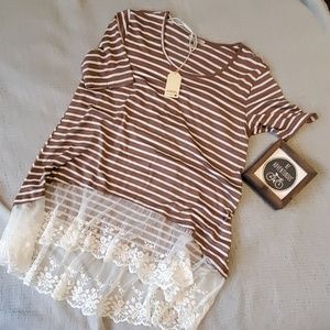 Lace bottom tunic